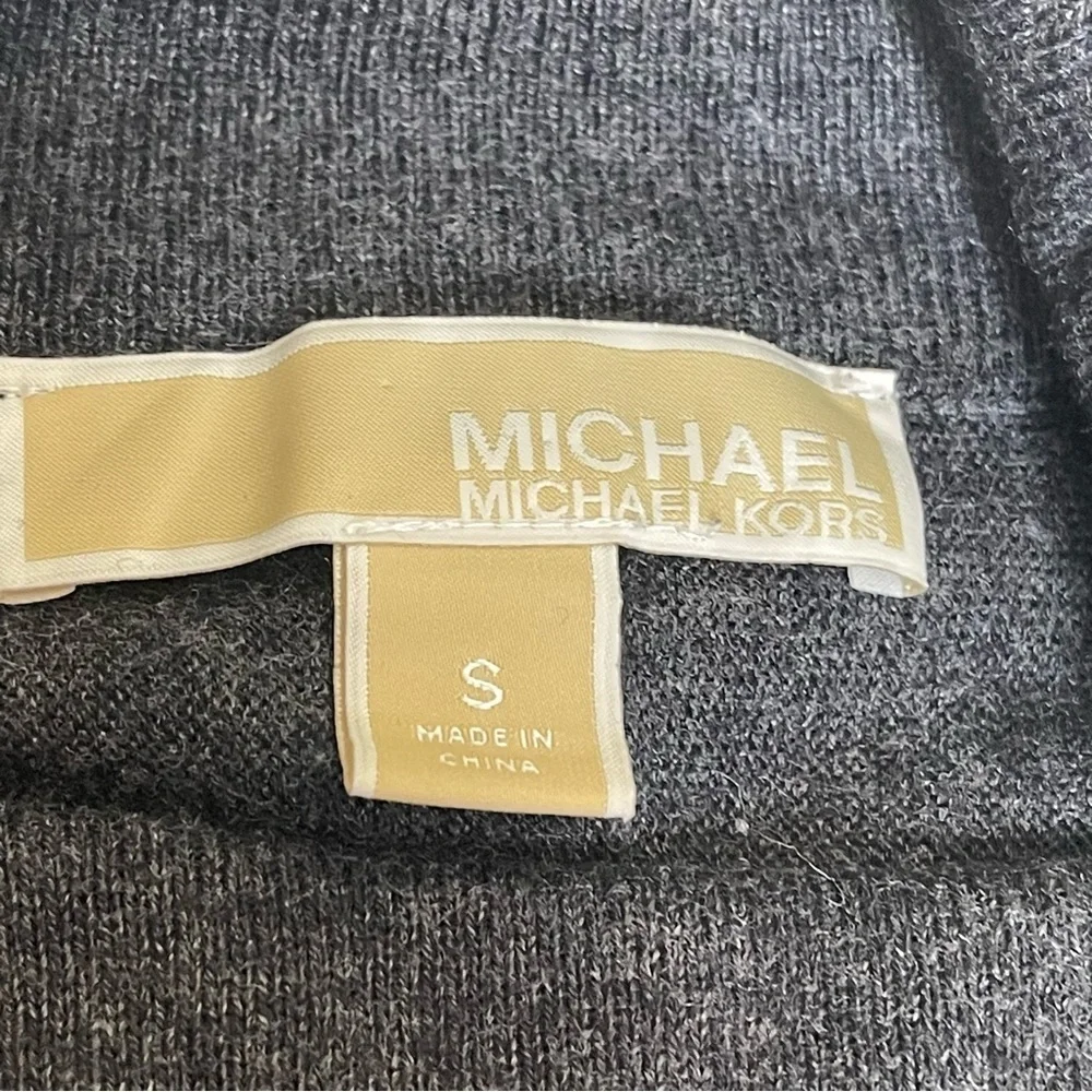Michael Kors gray cowl neck zipper sleeve sweater